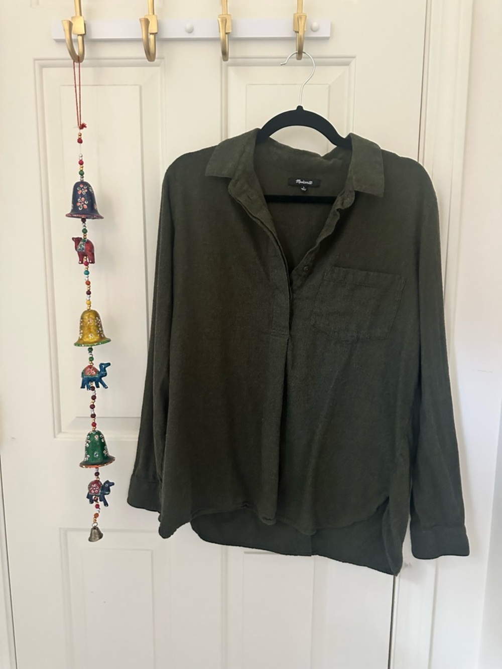 Madewell Olive Button-Front Top